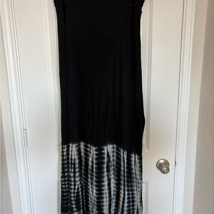 Black and White Tie-Dye Maxi Dress